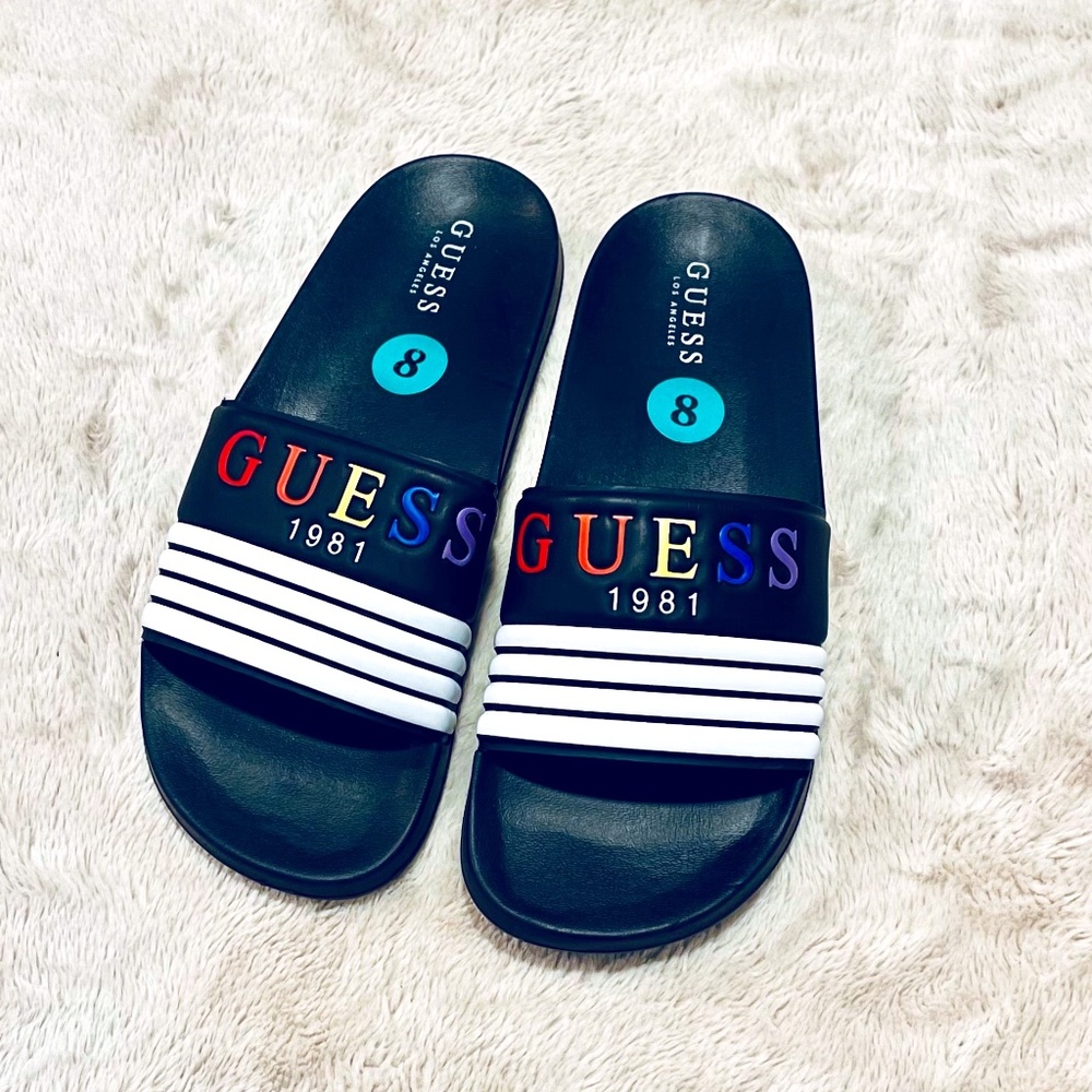 New 🔥Guess 1981 rainbow🔥 slides Sandal